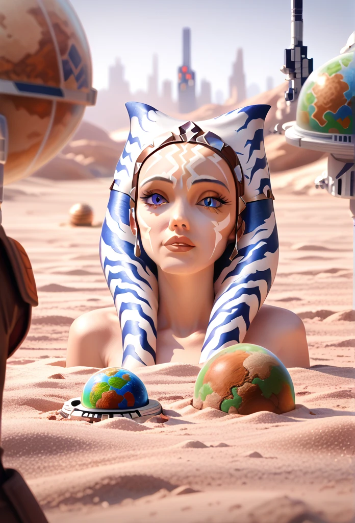  young woman,  sexy,   Perfect Anatomy ,   (masterpiece:1.2,Exceptional quality,mirror, Cinematic Experience ,  best illustration:2.0,Super detailed),8 k,wallpaper,( Star wars:2.0),( Halloween BB-8 with Jack O Lantern's face),(  vector illustration  :2.0),(Sand Planet :2.0),(background purple)  , bright colors, 8 thousand.,   Complex details , maximum quality,    The dim dark outline of graffiti   , 