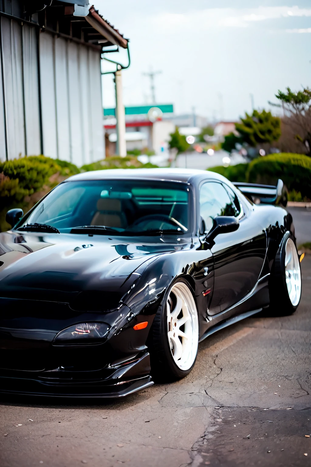 Tuned RX7 , Widebody kit , Deep rim wheel ,サイバーパンクな街