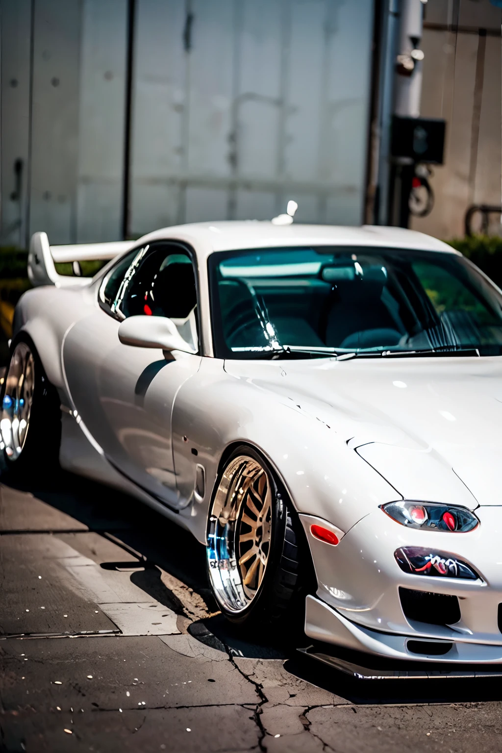 Tuned RX7 , Widebody kit , Deep rim wheel ,サイバーパンクな街