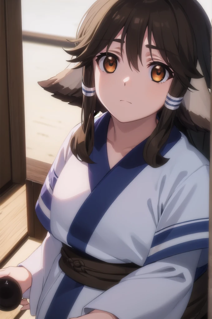 utawarerumonofollow , follow ,  black hair , animal ears, ( brown eye :1.5), dog ears,
BREAK tail, ainu clothing ,  long sleeves ,
BREAK outdoors,
BREAK looking at viewer, ( cowboy shot :1.5),
BREAK (masterpiece:1.2),  Best quality,  high definition , обои unity 8k, (  illustration :0.8), ( beautiful detailed eyes :1.6),  extremely detailed face ,  Perfect lighting ,  Extremely detailed computer graphics, (perfect hands,  Perfect Anatomy),