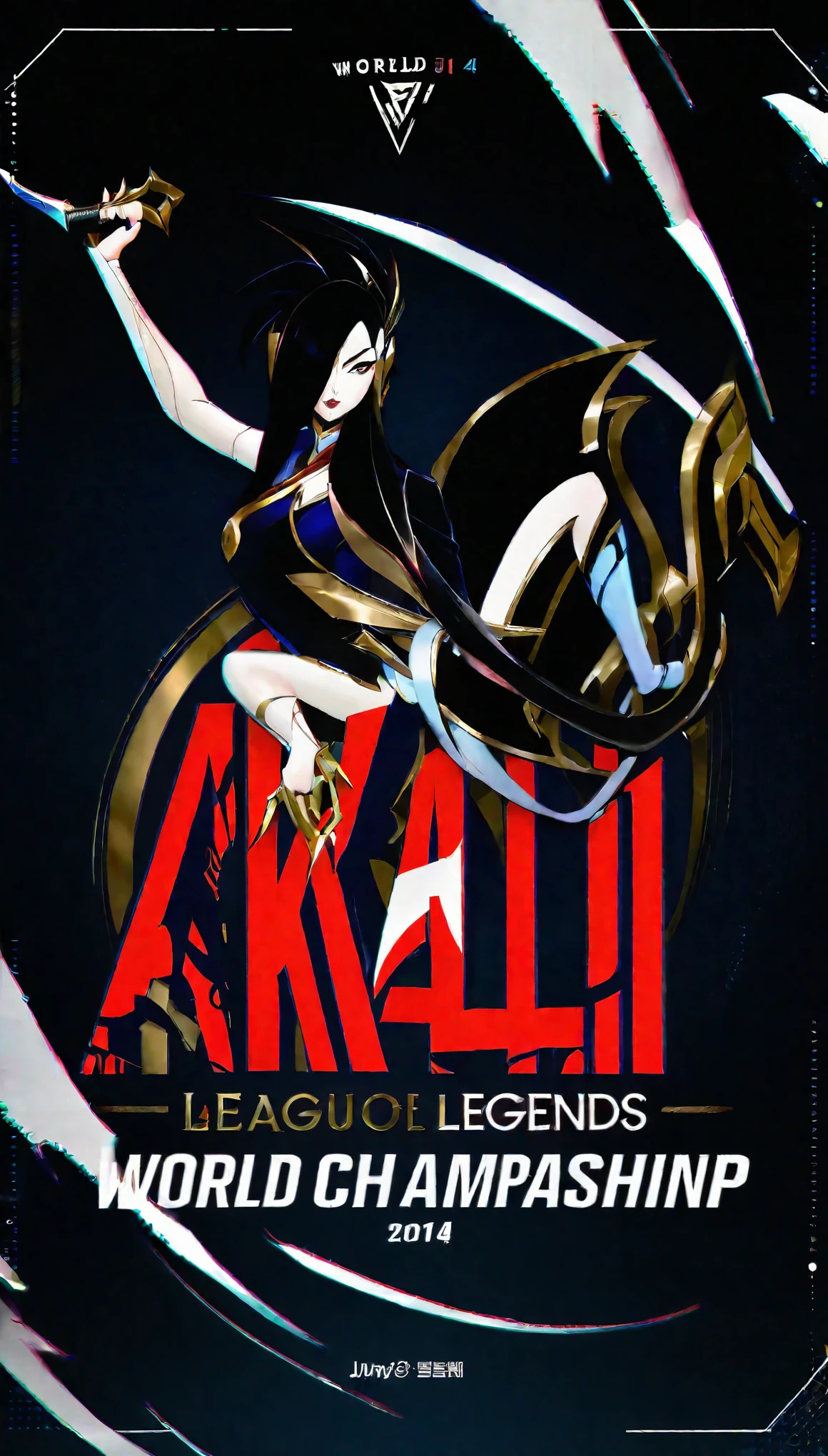 Intricate Fantasy Anime Characters 、 League of Legends Season 14 World Championship、Akali、