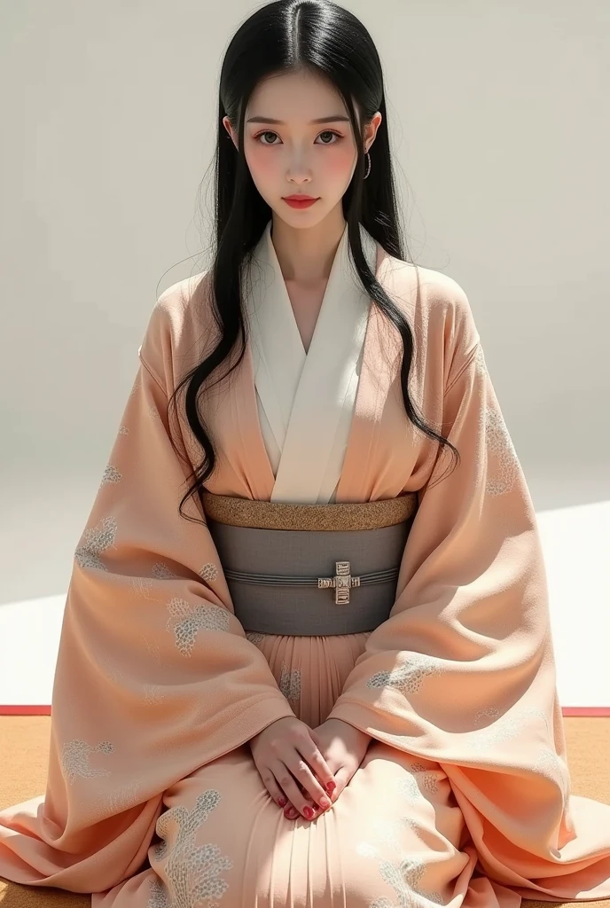 ((best quality)), ((masterpiece)), (detailed), perfect face, kimono, seiza