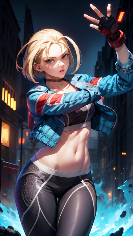 8k,highres, best quality,1girl, ((looking at viewer)),facing viewer, night, outdoors, steet, upper body, jacket,