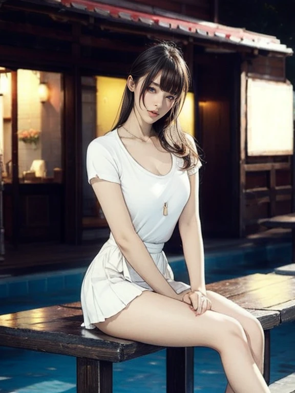 8k、Best Quality、masterpiece、 ultra high resolution、 as in the picture 、 Beautiful Japanese Women、 elegant、There are some good ones too、Double Eyes、Kind Face、The beauty of the wind、Moisturizing Beauty、 shortcuts、Eyes are apart、A transparent atmosphere、Beautiful Face、The corners of the mouth turn up、 Raccoon Face、watch、 necklace 、Bangles、Gradient lighting、 one girl playing pranks、 delicate skin 、Looking into the distance 、 Brown Eyes 、On the chest、The chest shape is clear,,,、very, [very huge、 big breasts at the temple、RAW photo、(Pyros Face_v1:0.5)、（ sheer jersey crew neck t-shirt）、 I can see my stuff、 pleated skirt、  What Can You Do  ?、 Look Away 、Completely dark、theme、、Look here、 shoulder bag 、Late Night、Thick Ass、Big Ass、Fantastic、Bangs fall to the sides、Hair style、 shortcuts、eyelet  & eyelet 、Moisturizing Beauty、Ginza、Night Bar、Night view、Beer  Festival、Rooftop Beer  Garden、Night view、Beer  Event Venue、SLR、Haihuai、Looking down angle、Find your audience、 looks up、Beer  in hand、Drunk、Laugh happily、Beer  、Slightly Drunk、  happy expression、Beer を飲む、sense of openness、Edgy atmosphere、Ebisu Beer 、In a good mood to get Drunk、One of the straps on the dress came off..、Table seating、 Sitting on a Chair 、 lean on a chair、 at dawn、 sticks elbow to table、Drunk、Drunk，Your face is red、Eyes are wounds、Dog  necklace 、Many men