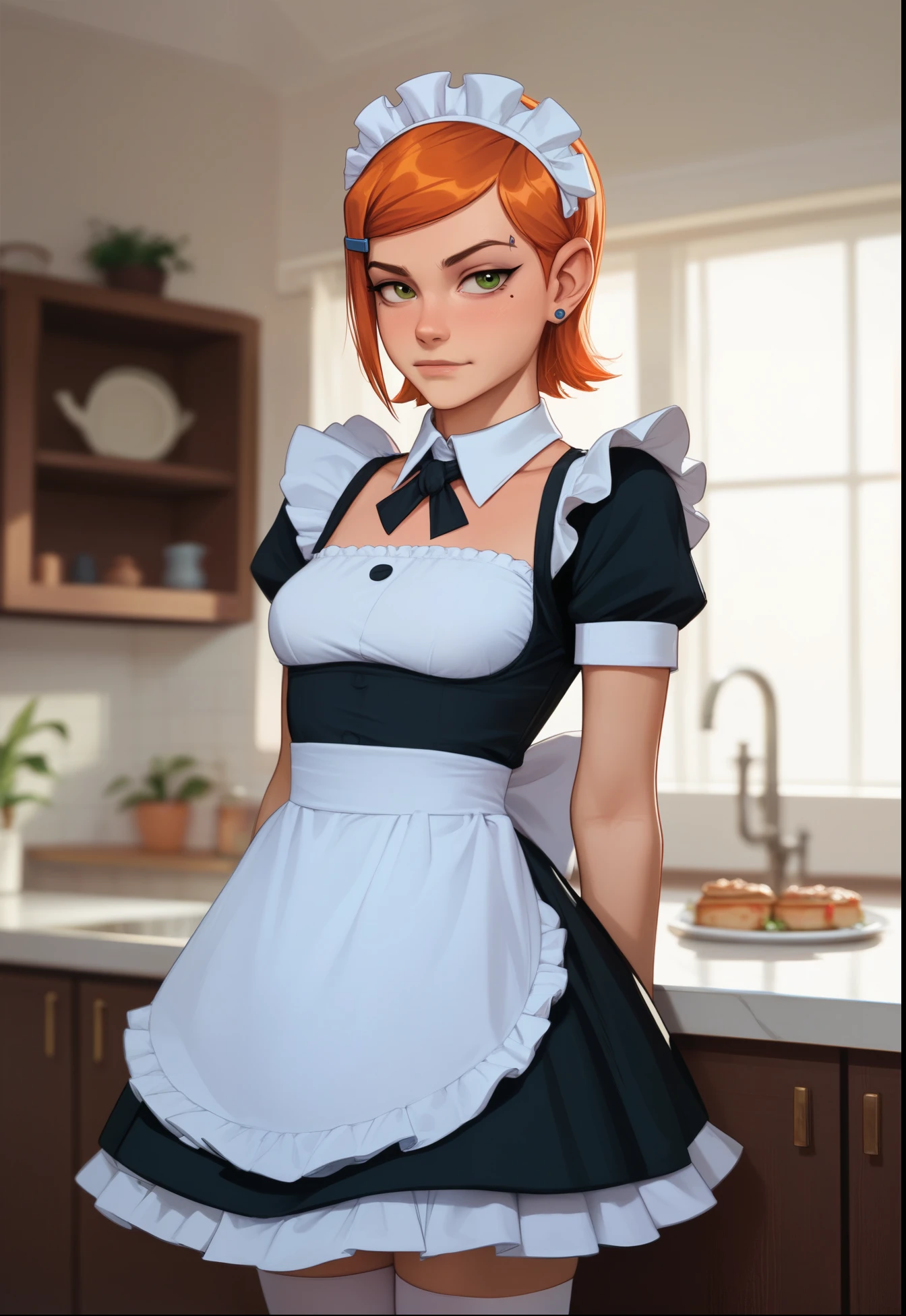 Gwen Tennyson, ben 10, maid cosplay,