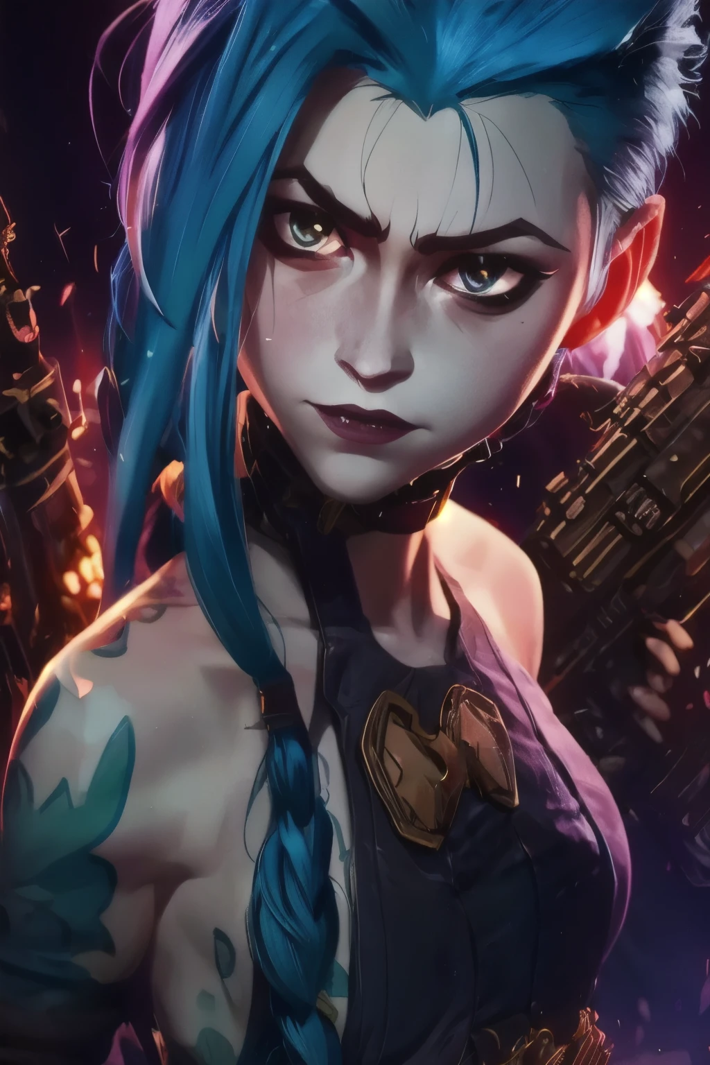 Jinx. Best quality, detailed, intricate, 4K.