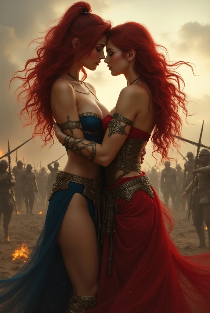 Book cover with a couple of women and fire