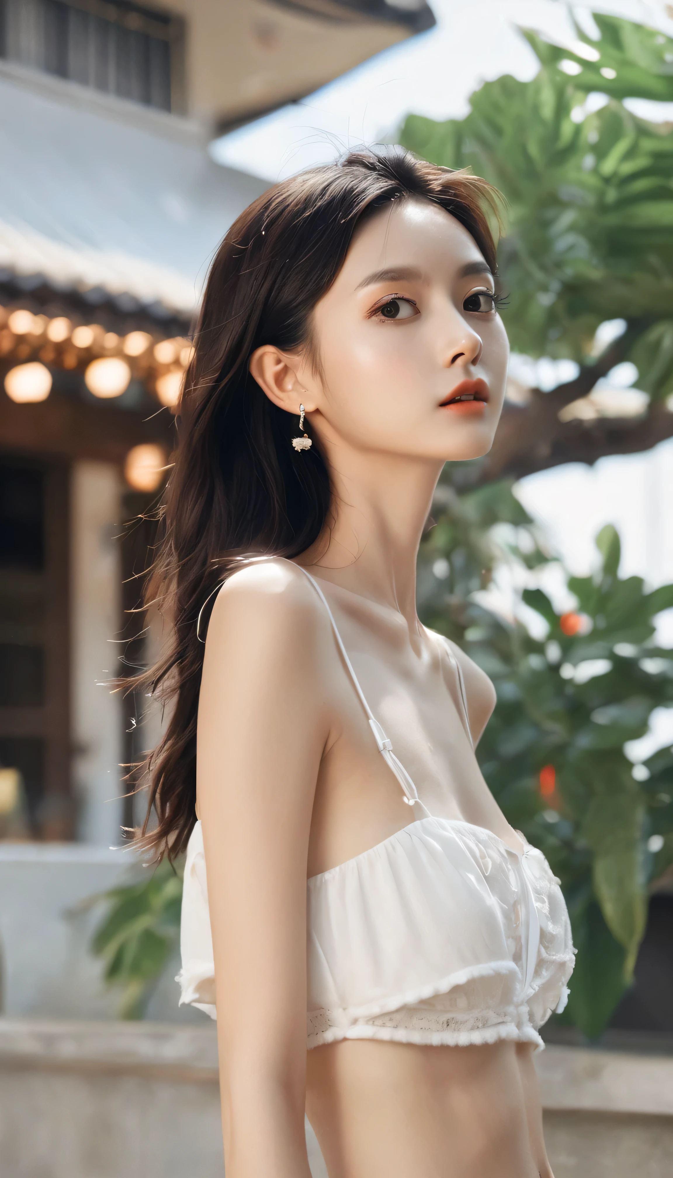 High image quality、 one girl、 perfect face、cute、 thin and slender body with only bones and skin、Malnutrition leads to weakness、 shortcut hair、 white skin、Too thin arms、Too thin legs、Big Eyes、 too thin waist 、 raised ribs、Protruding collarbone、Flat stomach、Black Bikini、Hotel