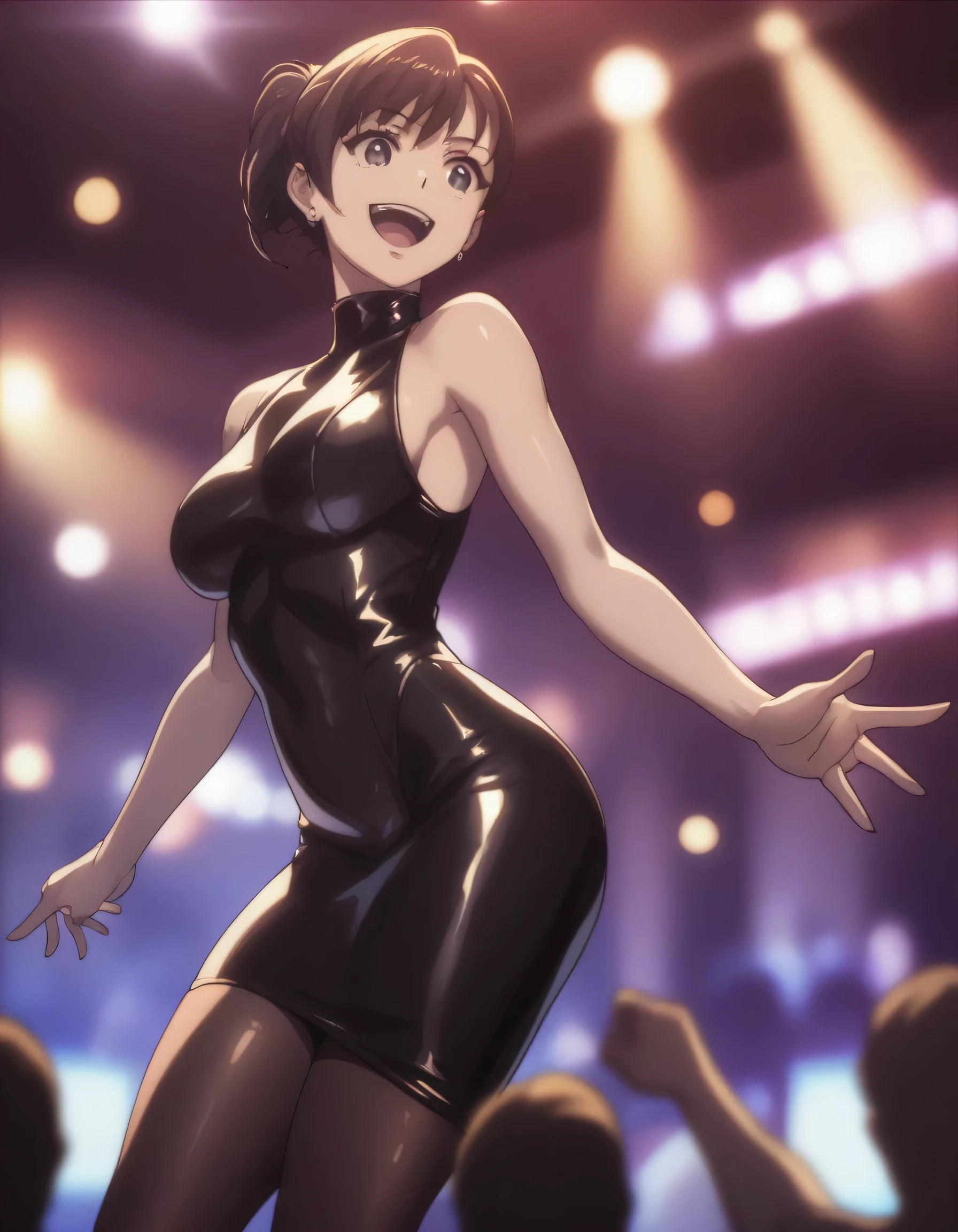 score_9, score_8_up, score_7_up, gsfghtr, bodycon dress, 1girl, smile, open mouth, club