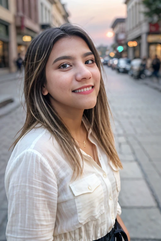 SFW, petite hispanic girl, average build, wearing plain crewneck tshirt advert style, 8k higest quality, in public warm weather