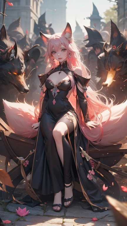 NSFW, Close-up of a woman in elf clothing with red hair, Furry fox ears, Character poses for concept art from all angles, Color concept art, concept art by Feng Zhu, 8 thousand. Concept art of the characters, 8k Character Concept Art, concept art character, Trendy concept art, Beautiful full-length concept art from all angles, Reference art of the character concept, game character concept art, as seen on artstation, Initial concept art