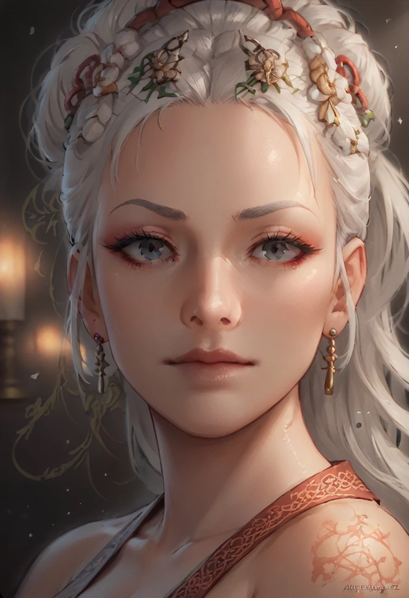 a close up of a woman with white hair and a white mask, beautiful character painting, guweiz, artwork in the style of guweiz, white haired deity, by Yang J, epic exquisite character art, stunning character art, by Fan Qi, by Wuzhun Shifan, guweiz on pixiv artstation