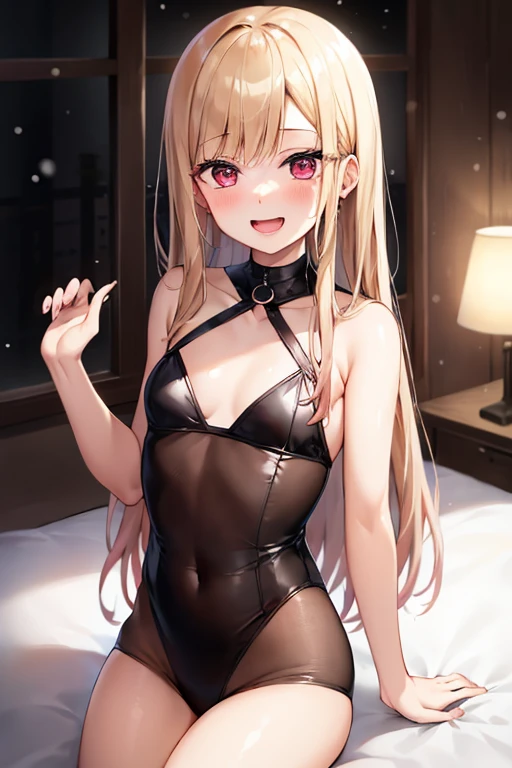 ((Best Quality)), ((masterpiece)), (be familiar with),  perfect face, indoor, bedroom,  watching viewers in the winter mountains ,
One woman,  Kitakawa Kaiumi,
 characters with open mouth ,  ecstatic expression , blush, smile,
Small breasts,  flat chest, , ,  s, Girl,
Long Hair,  long hair,
Leg spread,