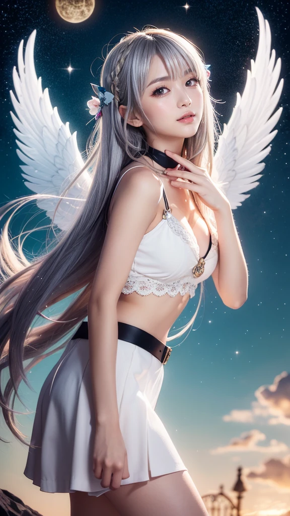 Greek warships、He has white angel wings on his back