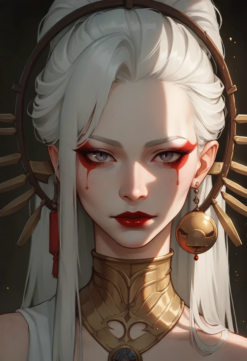 a close up of a woman with white hair and a white mask, beautiful character painting, guweiz, artwork in the style of guweiz, white haired deity, by Yang J, epic exquisite character art, stunning character art, by Fan Qi, by Wuzhun Shifan, guweiz on pixiv artstation