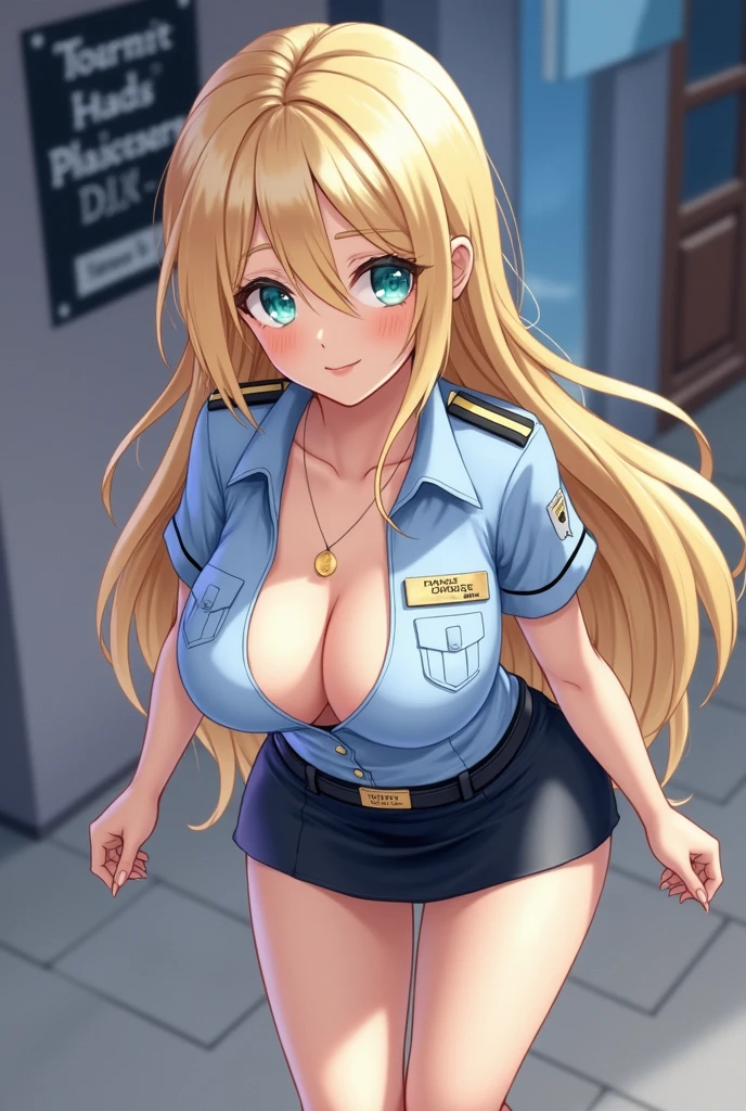 (((((loli)))))、(((Skin exposed from disheveled uniform)))、((((make sexual advances))))、Nipples protruding from the bra、panties on、((((feel shy))))、((a blond))、beautiful  Girl、Large beautiful breasts、cleavage of the breast、A slender、オマンコ、(((((Seduction while being shy)))))、(((s Office)))、((smil))、(((((Sexual Services)))))