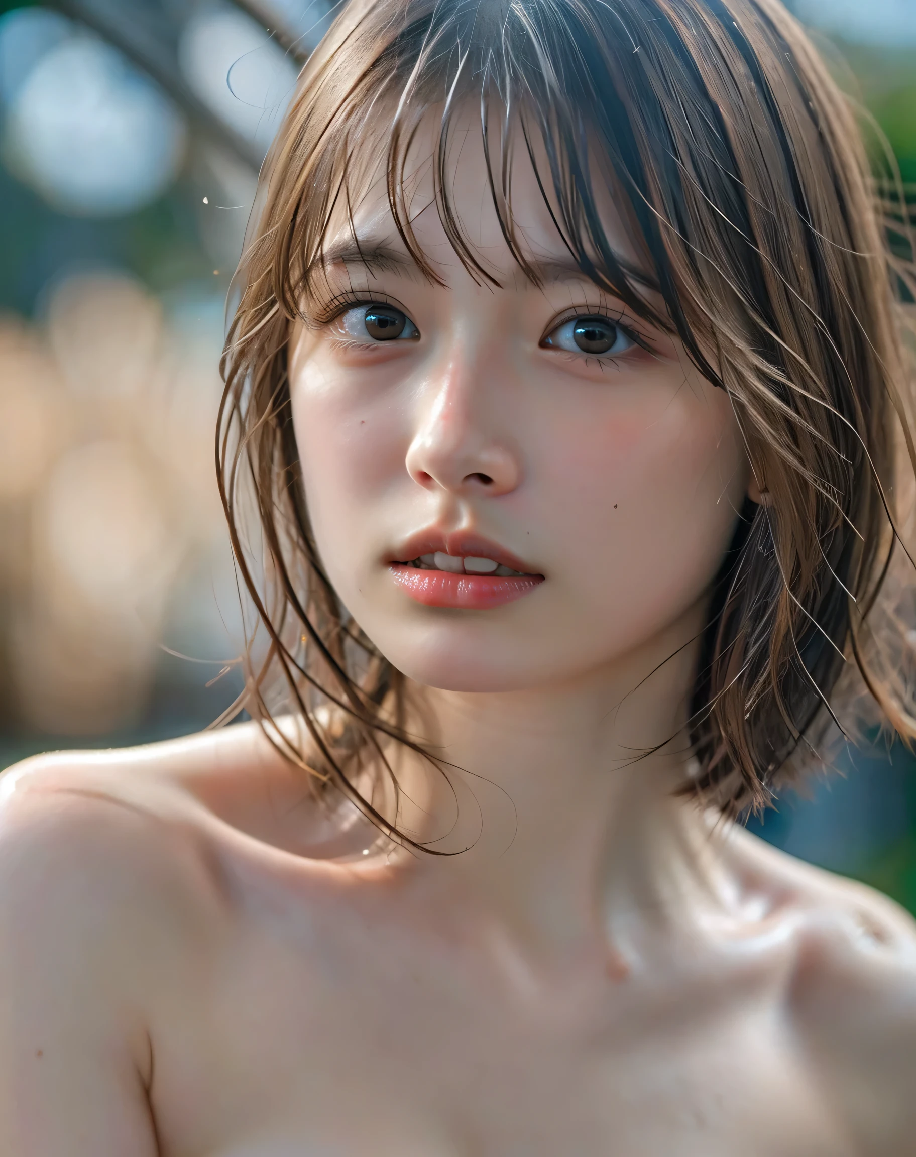 {{From the shoulders portrait:1.6}},,{{{Best Quality}}}, {{{ Face Focus }}}, {{Soft light}}, {{ ultra high resolution}}, ( photorealistic:1.4), {{ RAW Photos}}, {{{ 1 Japanese girl:18 yo:Alone},, {naked},{ nude},{ nakedの ,cute, (pupil, pupilに光),{{ Double eyelids on both eyes }},{{  long eyelashes }}}, details, (Small breasts),( high resolution details of human skin textures), {{{{(Straight hair：： Short Hair:1.6)}}}}