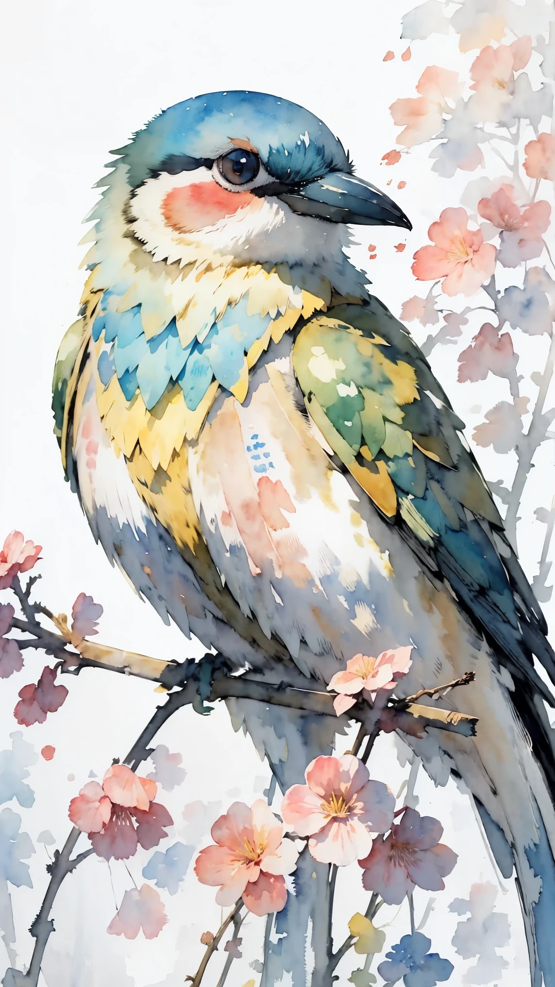 (masterpiece:1.2, Best Quality),( very detailed),(((watercolor))),8k, wallpaper,bee-eater