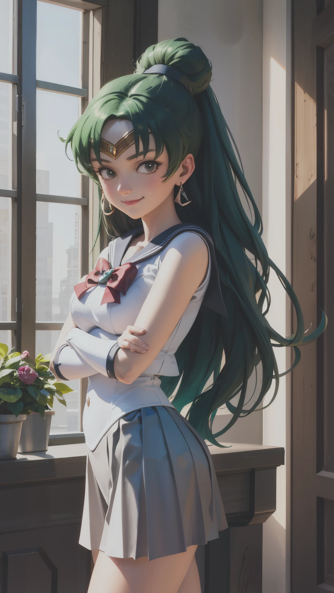 Sailor_Pluto, smirk ,, (masterpiece, Best Quality, Details:1.3)