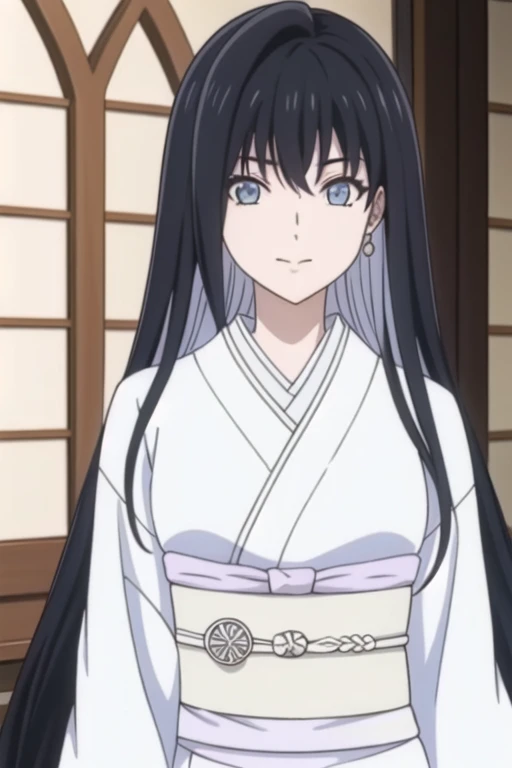  Simple white background ,
Japanese clothing, white kimono ,   wide sleeve,  Long sleeve  , 
blue eye,  black hair,bangs, long hair in the castle,multicolored hair, 
, 20 years old,junior,beautiful long legs,beautiful body,
beautiful Nose,beautiful character design, perfect eye, perfect face,expressive eye,Perfect balance,
 view viewer,(Focus on her face),closed mouth, (chaste_big_eye:1.0),(light_laugh:0.3),
Official Art, Extremely Detailed CG Unity 8K Wallpaper,  perfect lighting, gorgeous, light_Front_face_lighting, white skin ,
(masterpiece:1.0),(best_quality:1.0),  초 high res ,4K,초 high res,
Photo shoot, 8k, HDR,  high res,  absurd:1.2,  Kodak Portra 400 , film grain,  Blurry background , Bokeh:1.2, Lens Flare, (vibrant_color:1.2),Professional photography,
(beautiful,크기가 big_chest:1.4), (beautiful_face:1.5),(small_waist),