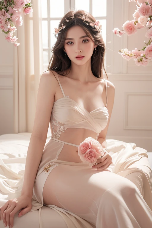 full body portrait or statue、Stained glass、Vigée Leblanc style、math、Astronomical machinery、astronaut、roses in vase、fruit、Cute trinkets、smile、ancient greek costume、Sandro Botticelli paintings、Clothes that stretch your shoulders、A big smile、expression of ecstasy、sexy、beautiful bare skin、A detailed representation of the seducing woman throughout her body..