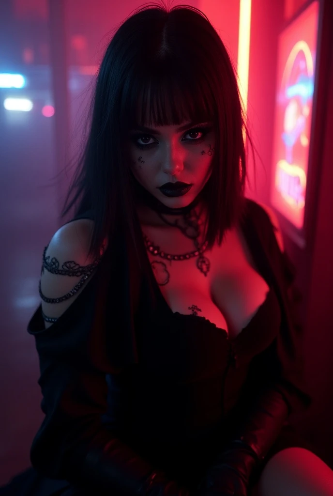 Candid photo RAW portrait of a female zombies in a nightclub in a castle at night, 90's rave, nuns, vampires, techno, red rain, huge breast, party, Fujifilm Fujichrome Provia 100F movie, flashlight, ultra realistic, 8K UHD. --auto --s2