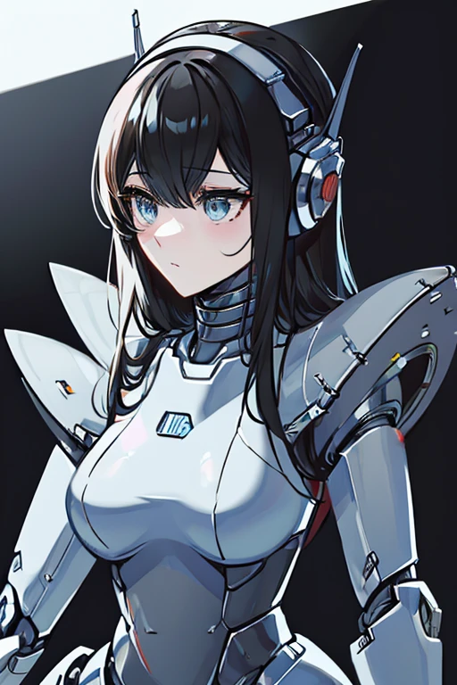 (masterpiece),(Highest quality),(Super detailed),(Best illustrations),(Best Shadow),(Absurd),(Detailed Background),(so beautiful), 16K, 8K, 4K,(Best Shadow),robotization,woman ,big bust,Robot Joint ,Metal skin,Black robot Suit,long hair,a black robot suit that covers the whole body,robot hand,cyber bodysuit,mecha head,(Detailed hands and fingers:1.2),Ball joint robot body,doll joint,beautiful face,beautiful robot girl,robotic eye,robotic hands,(no more human skin),android girl,cyborg girl,F cup, sexy body,(machine made joints:1.2),(machanical limbs:1.1),(blood vessels connected to tubes),(mechanical vertebra attaching to back),(mechanical cervial attaching to neck),no messy picture style,no emotion,tech control,makise kurisu