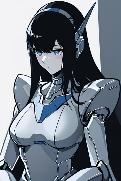 (masterpiece),(Highest quality),(Super detailed),(Best illustrations),(Best Shadow),(Absurd),(Detailed Background),(so beautiful), 16K, 8K, 4K,(Best Shadow),robotization,woman ,big bust,Robot Joint ,Metal skin,Black robot Suit,long hair,a black robot suit that covers the whole body,robot hand,cyber bodysuit,mecha head,(Detailed hands and fingers:1.2),Ball joint robot body,doll joint,beautiful face,beautiful robot girl,robotic eye,robotic hands,(no more human skin),android girl,cyborg girl,F cup, sexy body,(machine made joints:1.2),(machanical limbs:1.1),(blood vessels connected to tubes),(mechanical vertebra attaching to back),(mechanical cervial attaching to neck),no messy picture style,no emotion,tech control,makise kurisu