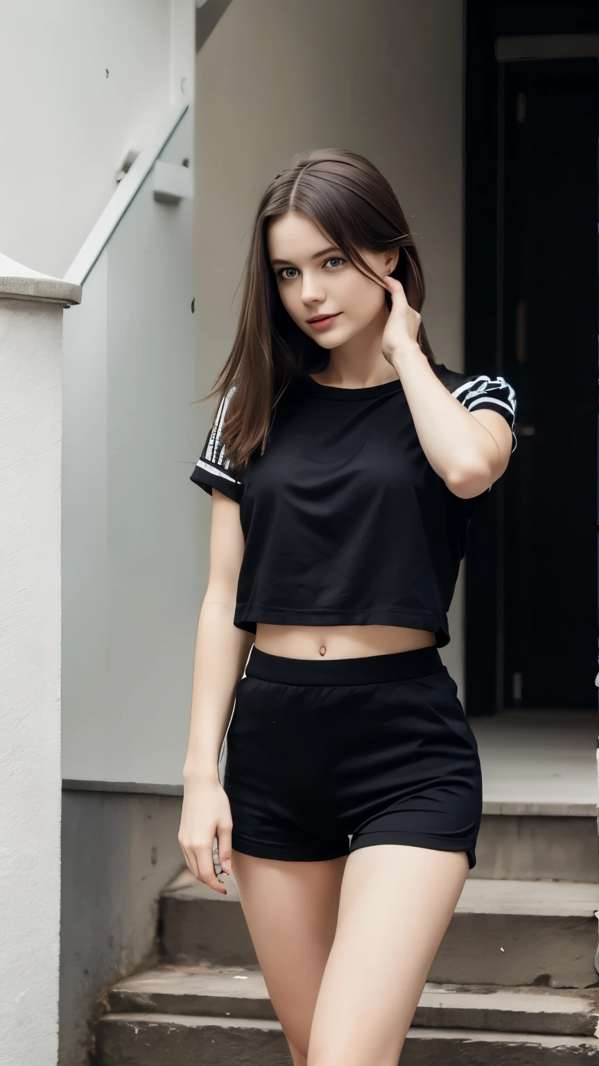  Dasha Taran with Black Shorts