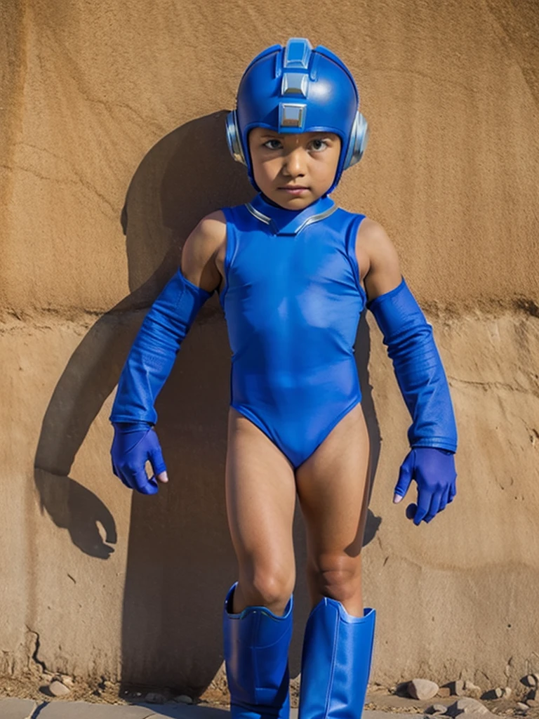 --- Boy -- 14 -- Navajo -- Mega Man Outfit -- Leotard -- Muscular -- Medium Breasts ---