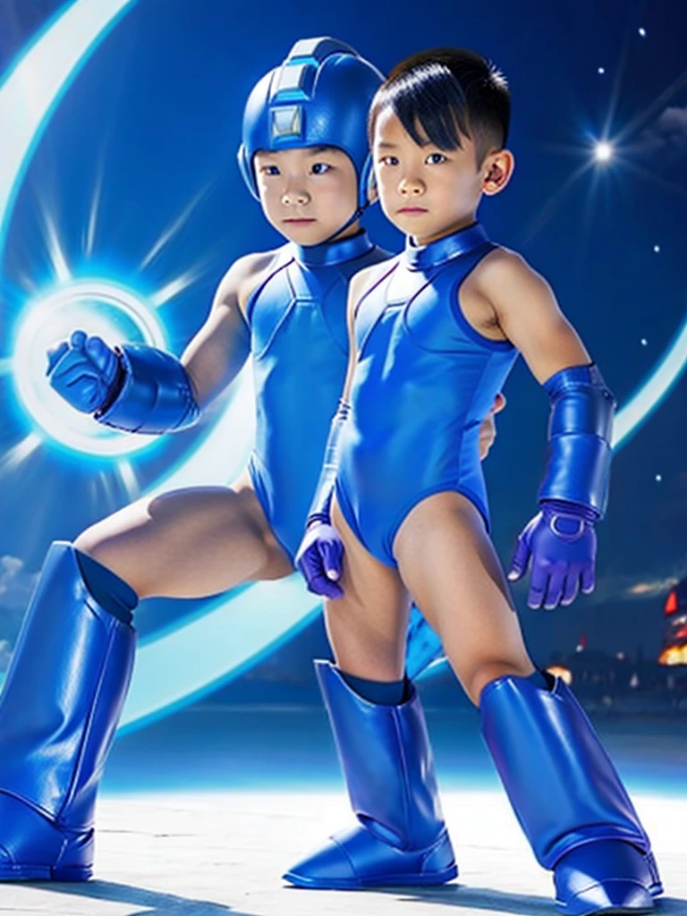 --- Boy -- 14 -- Mongolian -- Mega Man Outfit -- Leotard -- Muscular ---