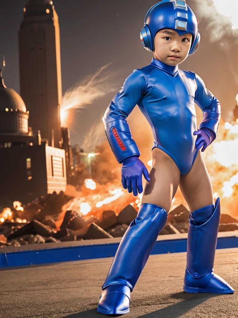 --- Boy -- 14 -- Mongolian -- Mega Man Outfit -- Leotard -- Muscular ---