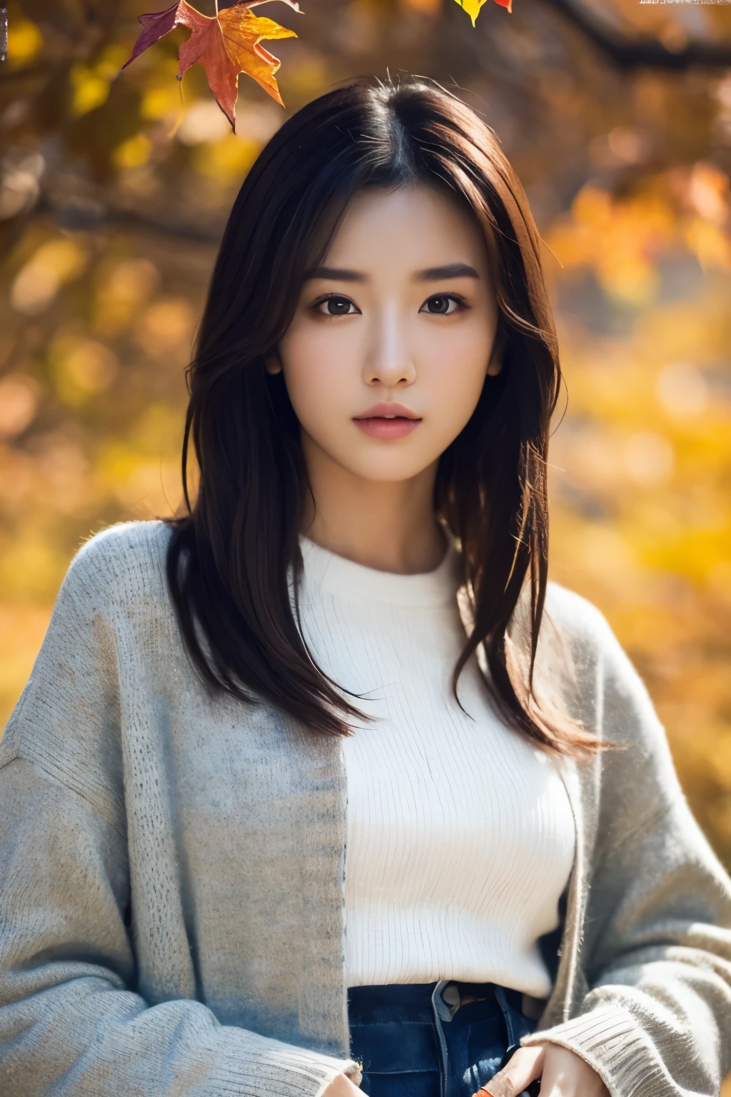 1 girl, (Fashionable fall outfits:1.2), A very beautiful portrait of a Japanese actress,
(RAW Photo Best Quality), (Realistic, Realistic:1.4), (masterpiece),
very detailed, 2k wallpaper, wonderful, finely, very detailed, CG Unity 8k Wallpaper , very detailed, high definition, Soft light,
A beautiful girl with careful attention to detail, very detailedな目と顔, A beautiful and elegant nose, beautiful beautiful eyes, movie lighting ,
(Fashion magazine gravure shoot ), (Girl full body silhouette:1.2),
(Medium hair),
perfect anatomy, Slender body, small breasts, Thin legs