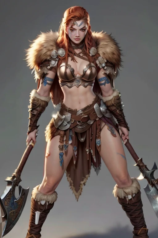 Viking girls Warriors with panties armor and bra, defined body