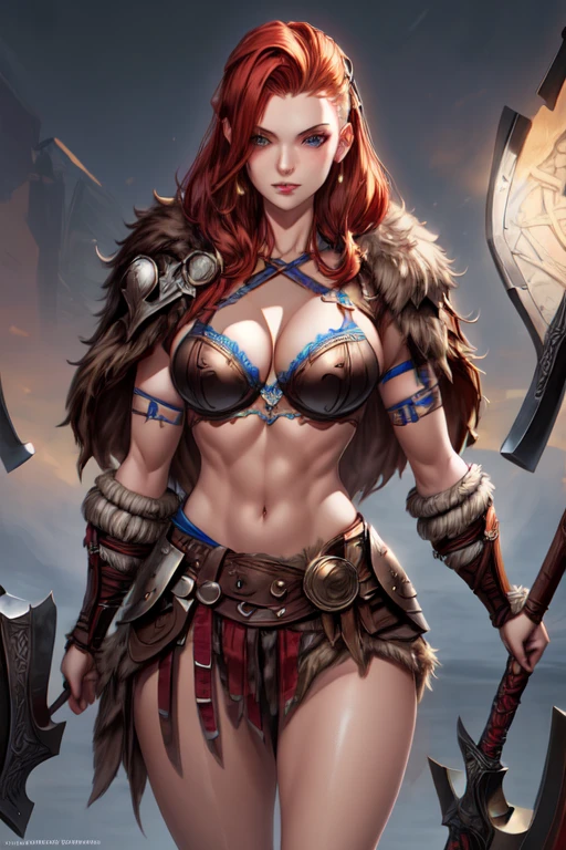 Viking girls Warriors with panties armor and bra, defined body