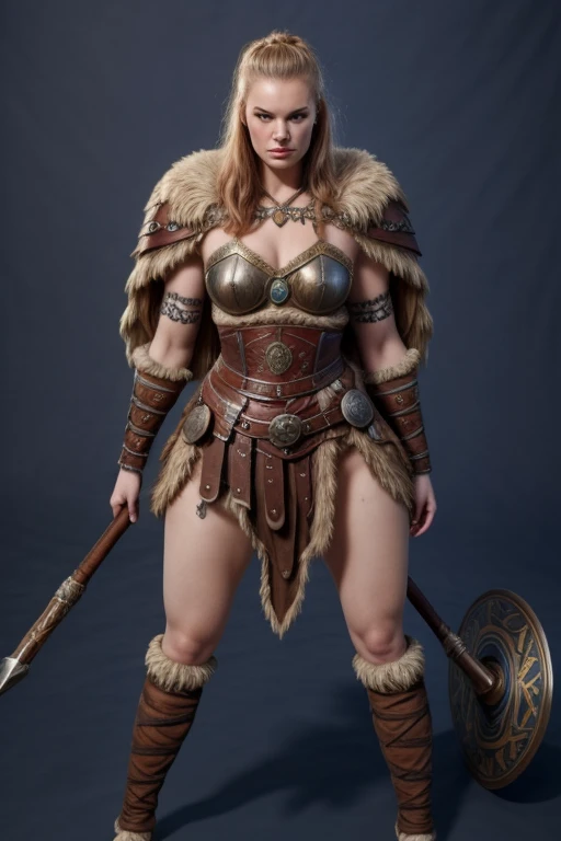 Viking girl Warriors com armadura sexy, defined body