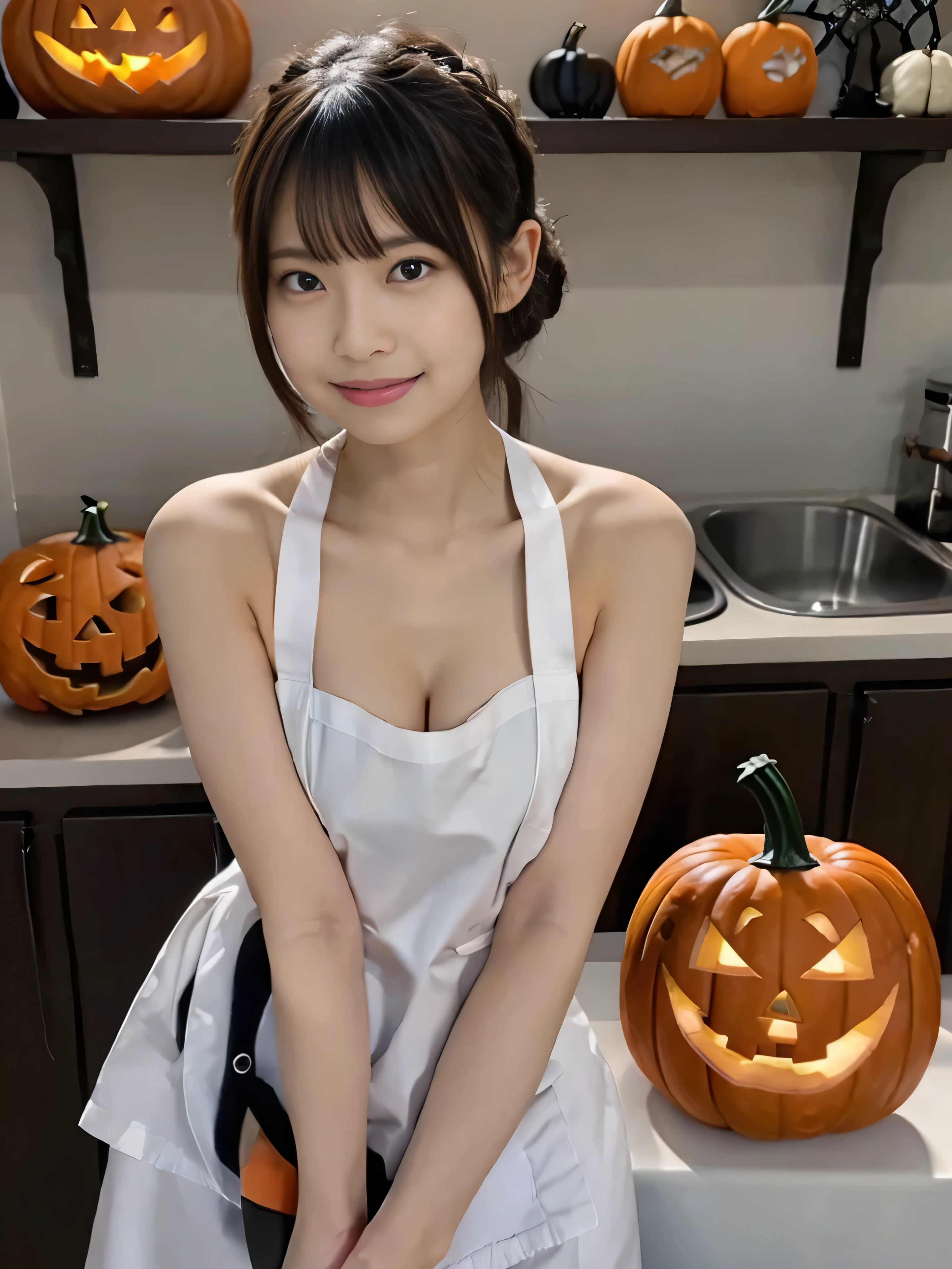 ((Halloween Party、Cute Chinese dress with slit:1.4)), ((masterpiece, highest quality, High resolution, 超High resolution, Perfect Pixel, Depth of written boundary, 4K, RTTX 10.0, High resolution))), (three adult women:1.3), Beautiful Anime Woman, (baby face, idle face), Beautiful art style, Anime characters, ((Long Hair, bangs, Dark brown hair, ponytail)), ((Beautiful eyelashes)), ((Detailed face, blush:1.2)), ((Smooth texture, Realistic texture, Anime CG Style)), Perfect body, Slender body, Exact finger count、Exact number of legs、Exact number of arms, (blush:1), (three women are standing, Looking Back, The women on either side are standing next to the woman in the center:1.2), Realistic, Slender body, highest quality, High resolution, Very detailed face, Perfect lighting, Extremely detailed CG, (Perfect hands, Perfect Anatomy), (Embarrassed expression), whole body, Angle from the rear, Looking Back, ((Tight waist:1.2)), (Small beautiful butt、Beautiful lower buttocks)、(Detailed legs、Beautiful feet、Thin thighs), Beautiful breasts, (Perfect Anatomy:1.3)、(Perfect hands)、(Detailed eyes and face:1.3, Professional photography techniques)、((Dynamic Pose))