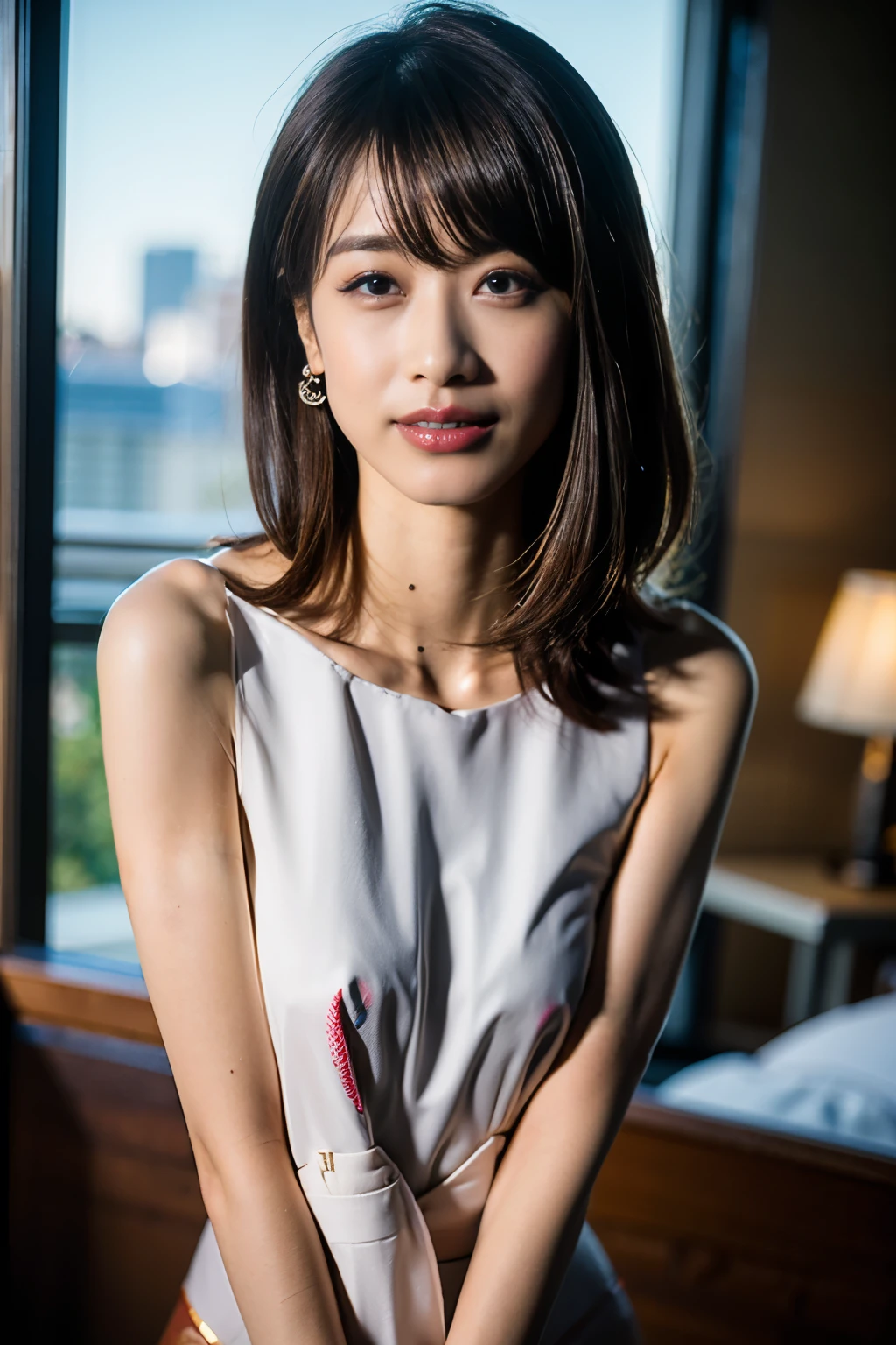 Nikon RAW Photos,8K 円,Fujifilm XT3,masterpiece, Highest quality, Realistic, photoRealistic,Super detailed,One girl,alone, Diamond Stud Earrings, Long, straight black hair, Hazel Eyes, Serious expression, topless , 温泉city at night , Ayaka 1,Underless,UnderlessHighest quality, 8K, masterpiece :1.3)), Two Japanese teenage girls, smile,官能的 Small breasts,whole body, Face thinning, Beautiful woman,topless (Dark brown hair), ,topless :1.1, ,,Highly detailed face, Delicate eyes, double eyelid, Blurred Background, Face thinning, city,topless,Underless,Small breasts,Bob Hair,topless,All nude