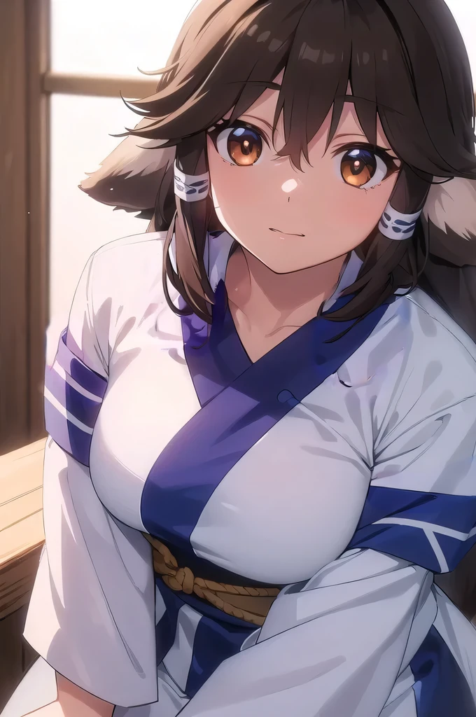 utawarerumonofollow , follow ,  black hair , animal ears, ( brown eye :1.5), dog ears, BREAK tail, ainu clothing ,  long sleeves , BREAK outdoors, BREAK looking at viewer, (  cowboy shot  :1.5), BREAK (masterpiece:1.2),  Best quality ,  High definition, обои unity 8k, (  illustration :0.8), ( beautiful detailed eyes :1.6),  extremely detailed face ,  perfect lighting,  Extremely detailed computer graphics, (perfect hands,  Perfect Anatomy )