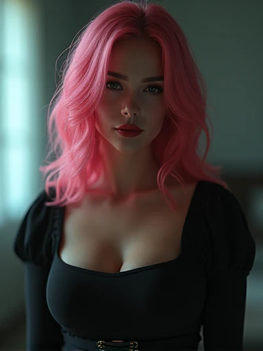 hair straight, A brunette girl with curly hair and big breasts sitting with her legs spread out in a photo shoot realistic, pink hair, quad drills, dilated pupils, wide-eyed, laughing, from below, f/1.2, Sony FE GM, Verism, chiaroscuro, cinematic lighting, motion blur, depth of field, sparkle, chromatic aberration, blurry, vignetting, silhouette, speed lines, scanlines, multiple monochrome, move chart, stats, Sony FE GM, caustics, lens flare, bokeh, f/1.2, diffraction spikes, textured skin, anatomically correct, accurate, retina, UHD, masterpiece, high quality, high details