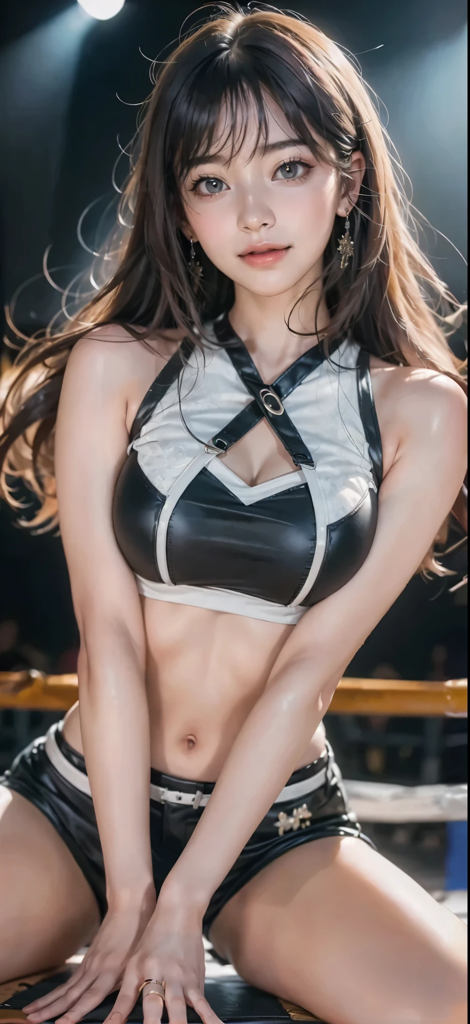 8k,非常にbig胸を持つエジプトの女性戦士,so beautiful(Like the real thing),黒い非常にbig胸部装甲,Realistic Skin,Luxury black pants,big, Long black spear,Red and white tattoos all over the body(large body),sexy,Muscular and slim body,Toned Abs,black shoulder pad,Black waist armor,Black leg armor,masterpiece,Photorealistic RAW photos of the highest quality。Bright colors,Rich colors, Backlight, Cinema Lighting, Film Grain, to be born, 50mm lens, Nikon D850,Realistic Skin,Fantasy art,Character Art,Ultra-high resolution,Surreal,Action Scenes,Fighting Pose,A wonderful work of art、((Kyoto Panel Style))、Wind effects:1.9、Cloud Effect:1.2、Full Rendering、Unreal Engine、Beautiful armor patterns and decorations,Surreal,Armor details,Professional quality high resolution、Perfect contrast、Perfect lighting、Perfect composition、Perfect Skin、Perfect Fingers、Perfect breasts、Perfect Hair、Perfect Face、Realistic facial features,super highest quality,Slim figure,Perfect body line,Perfect hand shape,Anatomical body balance,Highly detailed face,Highly detailed eyes,Beautiful Lips,Excellent light particles,Cinema Lighting,Makeup,Ultra-high resolution,超Realistic Skin,sexyな女性のクローズアップ,Dynamic pose,Hard and strong abs,Brown Skin,Egyptian Goddess,
