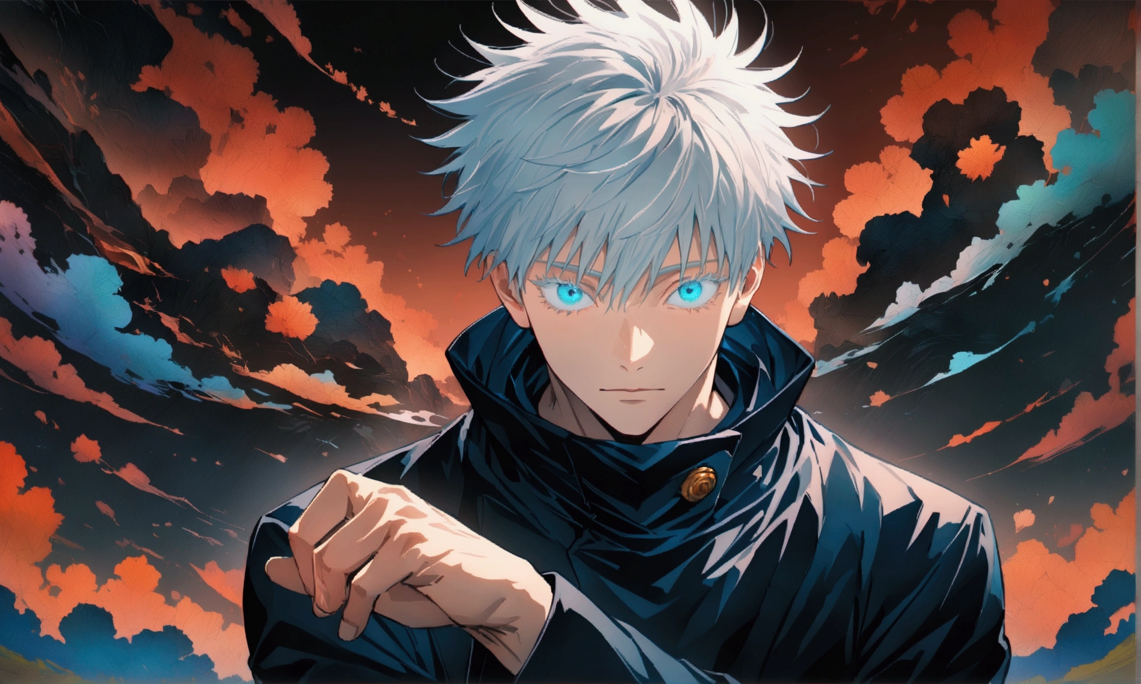 (1boy,gojou satoru,jujutsu kaisen),,Intricate details,Wide range of ...