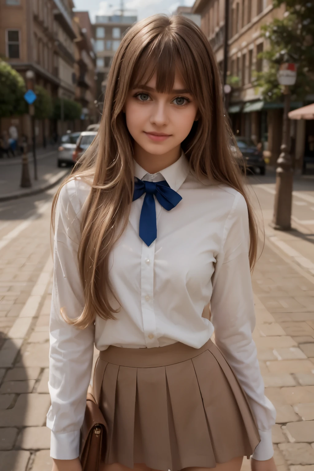 plein air、Swaying bangs、ultimate beauty girl、Care for bangs、hair care、Very beautiful 18 year old cute girl、a miniskirt、shiny white young beautiful skin、Sexy and very beautiful good looks、Very cute face with ultimate beauty、Super Long Bright Natural Platinum Blonde Hair、Smooth straight hair、Big blue eyes with radiant transparency、School Uniforms, Nordic beauty, Occidental girl