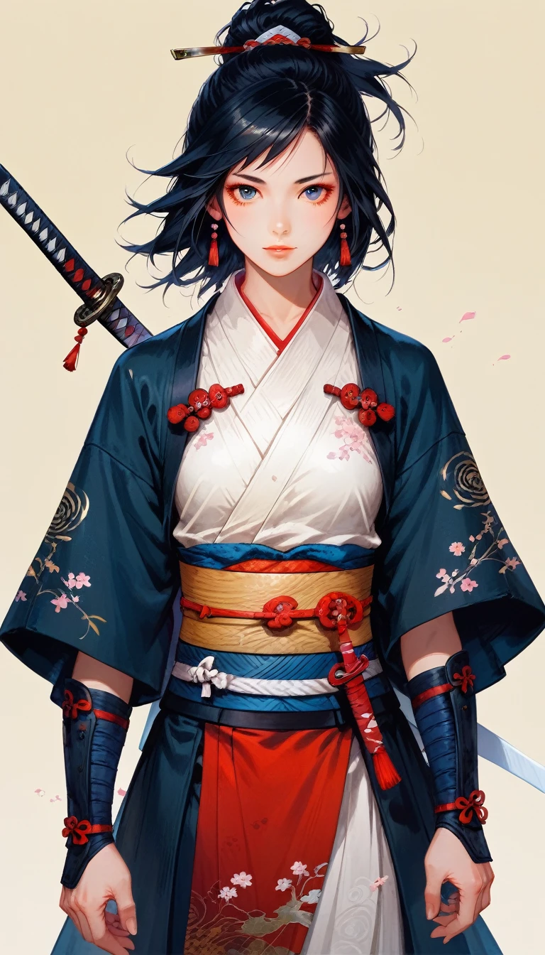 score_9, score_8_up, score_7, a picture of Japanese female samurai, she has long black hair, wearing samurai armor, armed with a katana, ready for battle, dynamic angle, Japanese fantasy art, 16k, highres, best quality, high details, ultra detailed, masterpiece, best quality, (extremely detailed), arafed, dnd art, JapaneseKatana, wtrcolor style