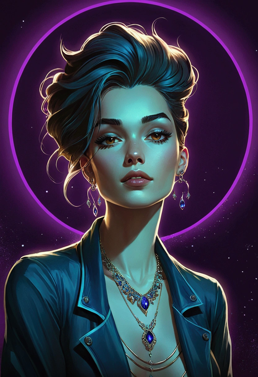 a close up of a woman with a necklace and earrings, style of charlie bowater, in style of charlie bowater, charlie bowater art style, neoartcore and charlie bowater, charlie bowater character art, style ivan talavera and artgerm, in style of digital illustration, stunning art style, charlie bowater rich deep colors