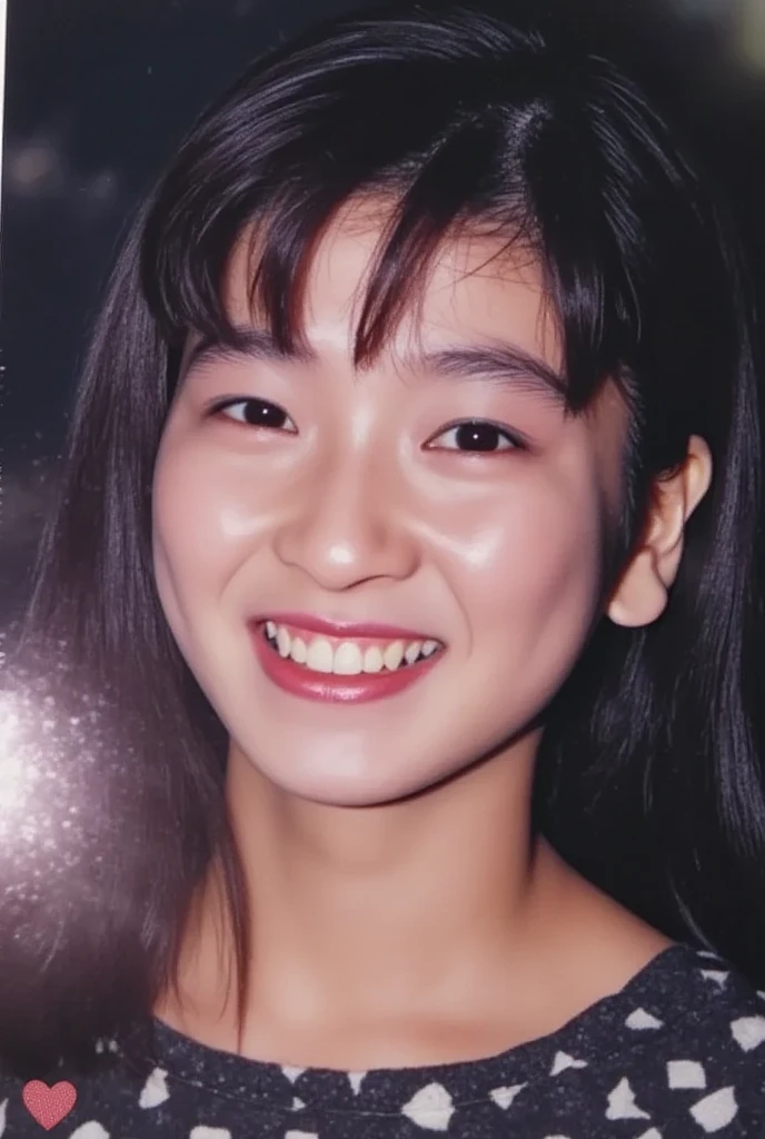 Shot above collarbone 、 while smiling shyly、 her cheeks are slightly red 、 with a slightly shy expression 、Staring straight into the camera、 Her big, shining eyes are impressive 、 The eyelashes are drawn long and delicately 、 photo-like realistic style 、Monotone background

