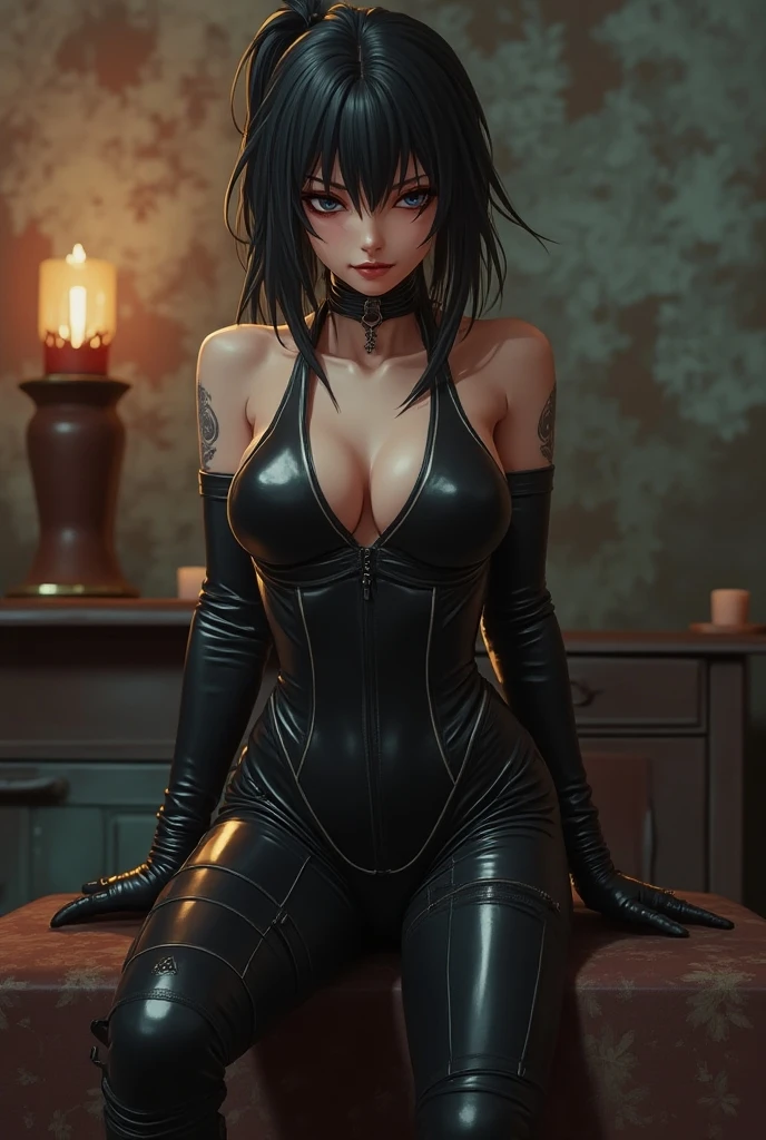 Yakuza girl in latex leggings - SeaArt AI