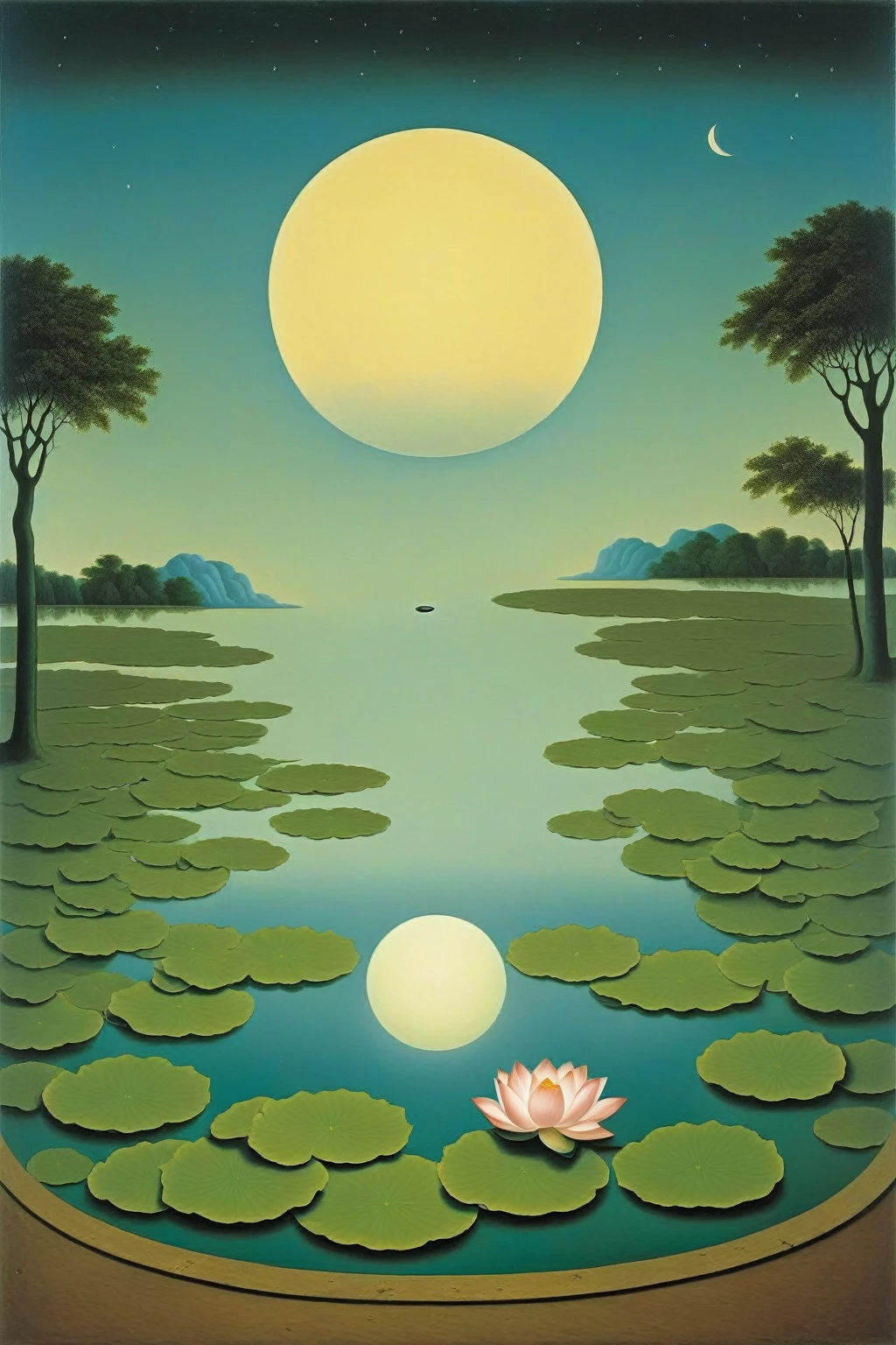 STYLE OF RENE MAGRITTE,Surrealism,
Lotus Pond Moonlight,