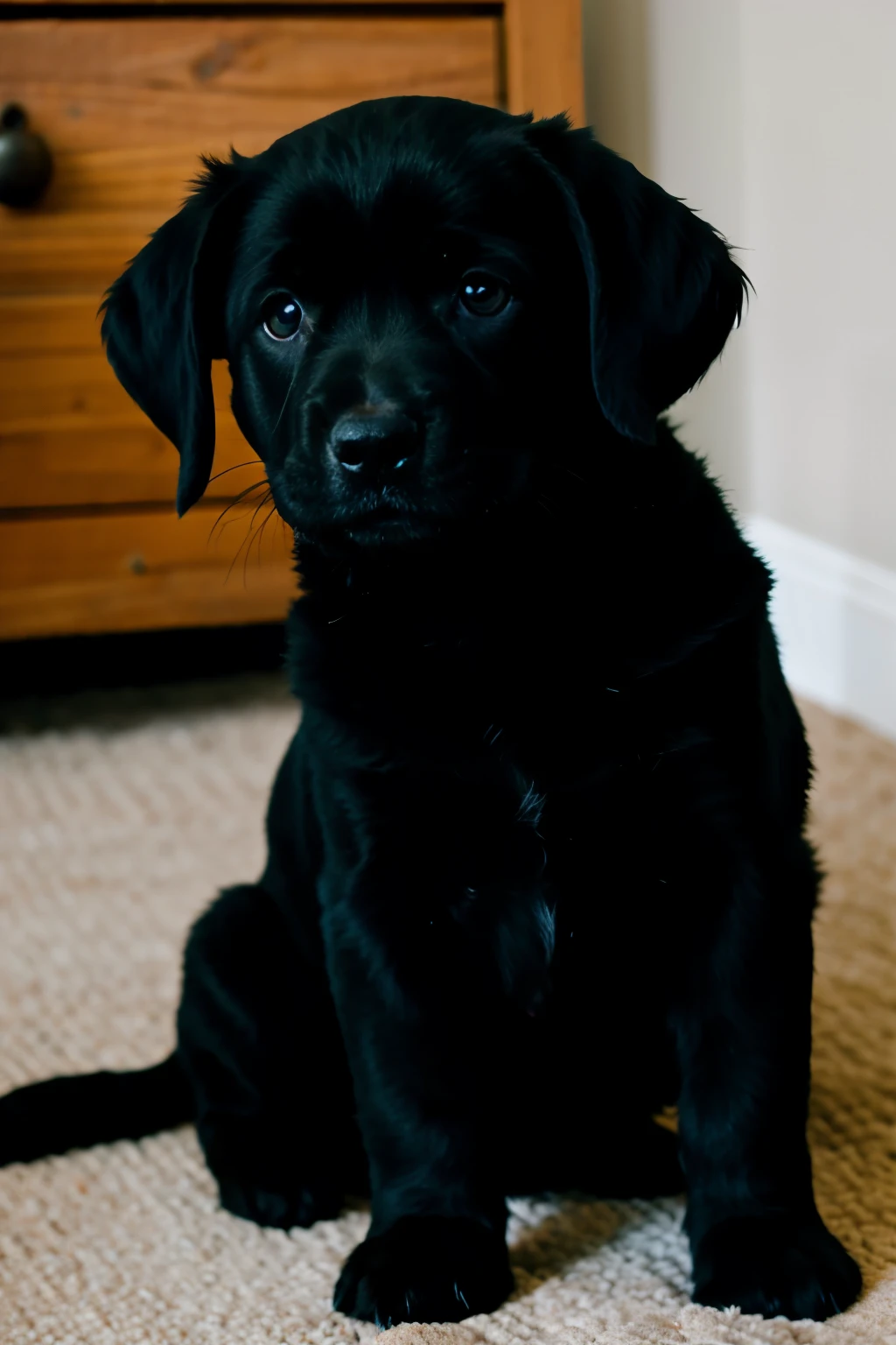 A black puppy