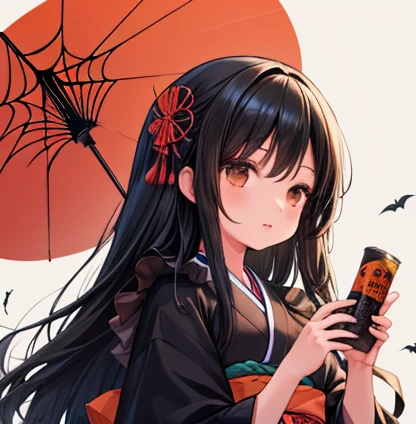 Illustration Wallpaper ，((Best Quality)), ((masterpiece)), (  Details),     1 girl,    BEAUTIFUL GIRLS、 Japanese， long black hair   ,   Halloween  ，
